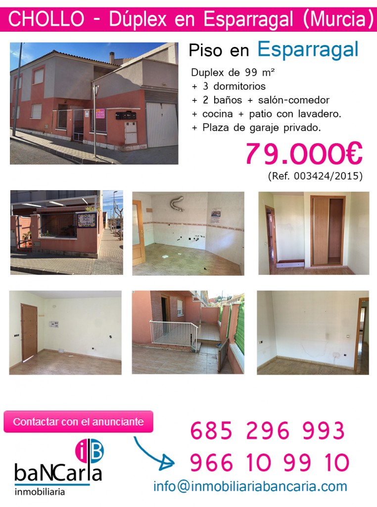 Duplex en venta de banco en Esparragal Murcia Piso 