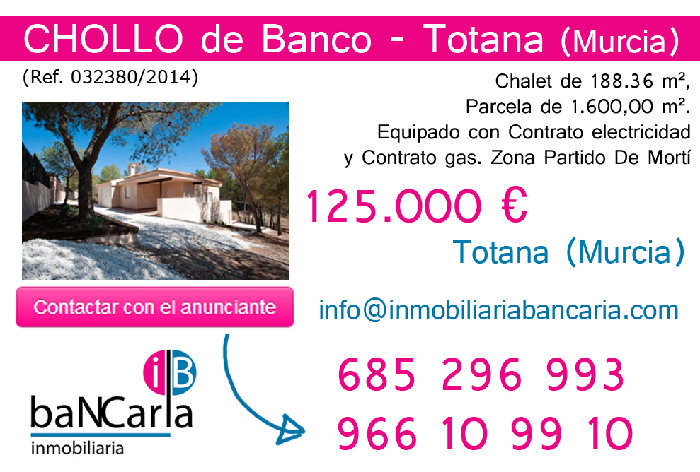 Chalet en venta de banco en Totana-Murcia p