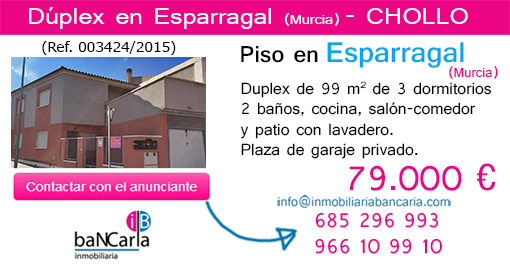 Duplex en venta de banco en Esparragal Murcia Piso