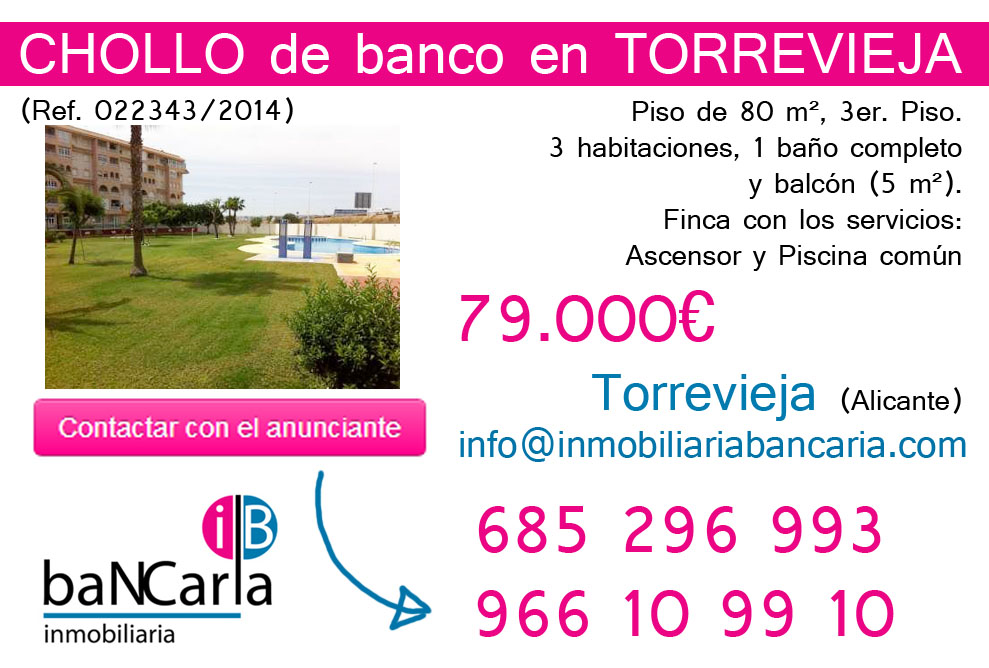 Piso en venta de banco en Torrevieja p
