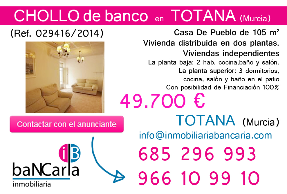 Piso en venta de banco en Totana (Murcia) p